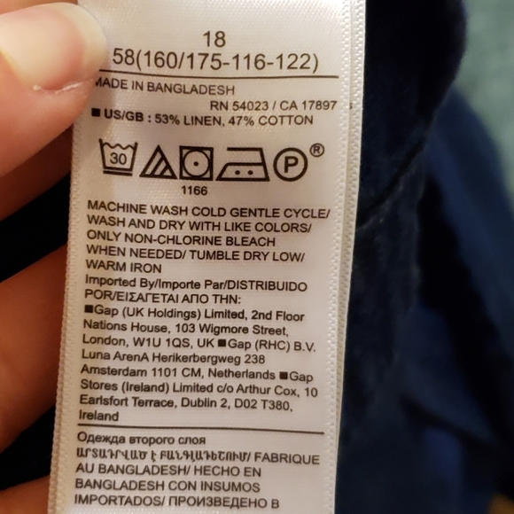 Banana Republic Denim Linen/Cotton BUTTON DOWN BERMUDA ROMPER -  size 18 - Picture 8 of 12